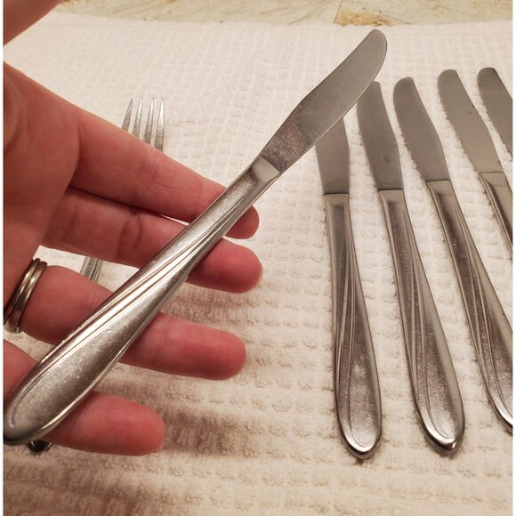 Capri Swirl Pattern Stainless Butter Knives and Dinner Fork, Capri Flatware - Picture 4 of 5